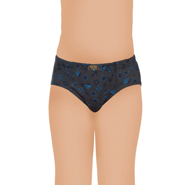 Gümüş Likralı Empirme Desenli Erkek Çocuk Slip Külot 3 lü Paket