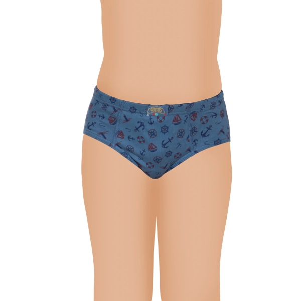 Gümüş Likralı Empirme Desenli Erkek Çocuk Slip Külot 3 lü Paket