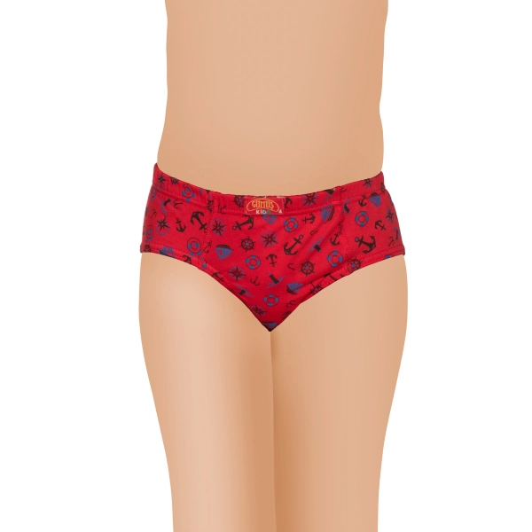 Gümüş Likralı Empirme Desenli Erkek Çocuk Slip Külot 6 lı Paket