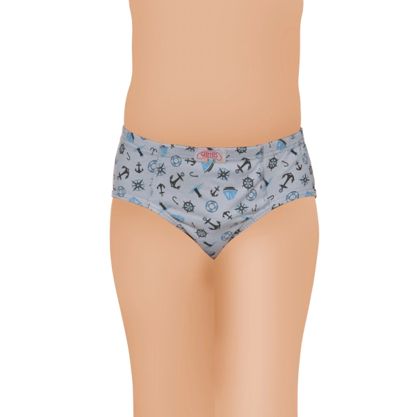 Gümüş Likralı Empirme Desenli Erkek Çocuk Slip Külot