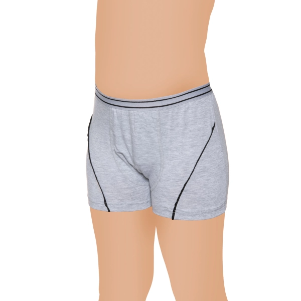 Gümüş Likralı Vücudu Saran Düz Çocuk Boxer 3 lü Paket