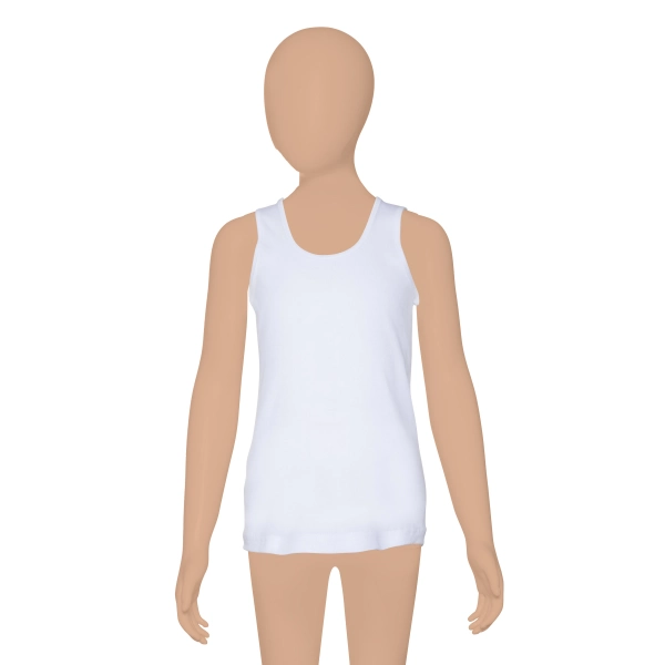 Gümüş Ribana (Likralı) Kız Geniş Askılı Düz Atlet 6 lı Paket