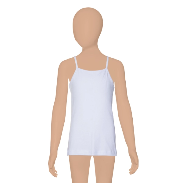 Gümüş Ribana (Likralı) Kız İp Askılı Düz Atlet