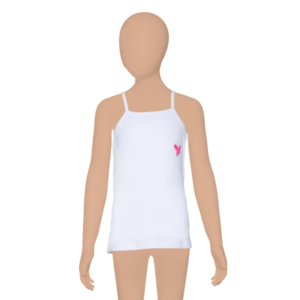 Gümüş Ribana (Likralı) Kız İp Askılı Taşlı Atlet 3 lü Paket