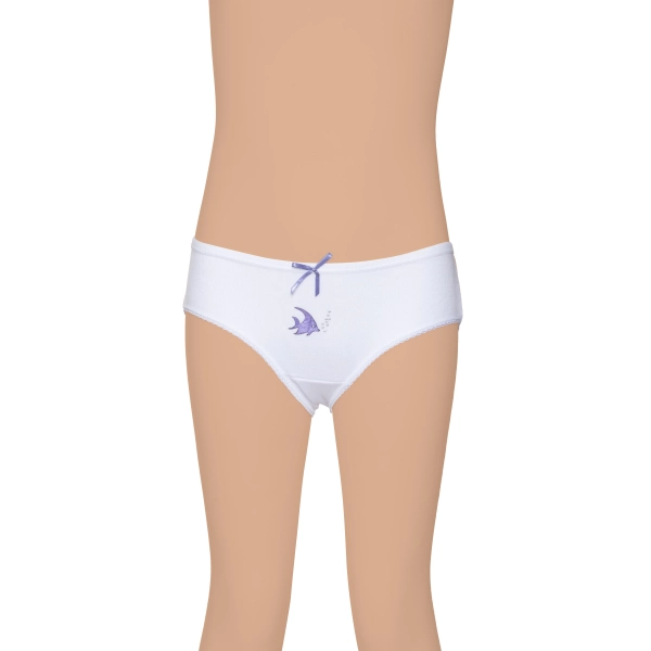 Gümüş Ribana (Likralı) Kız Taşlı Slip Külot 3 lü Paket