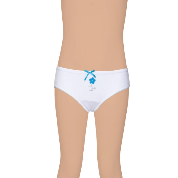 Gümüş Ribana (Likralı) Kız Taşlı Slip Külot 6 lı Paket