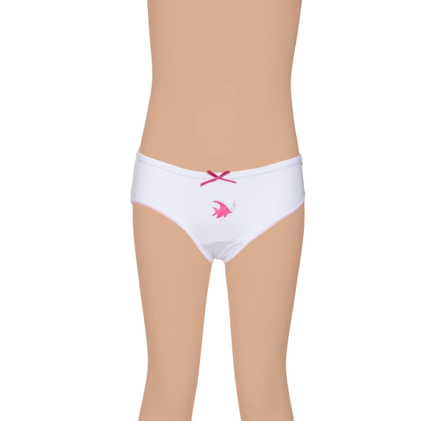 Gümüş Ribana (Likralı) Kız Taşlı Slip Külot 6 lı Paket