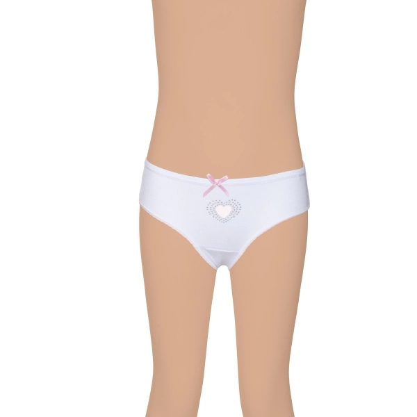 Gümüş Ribana (Likralı) Kız Taşlı Slip Külot 6 lı Paket