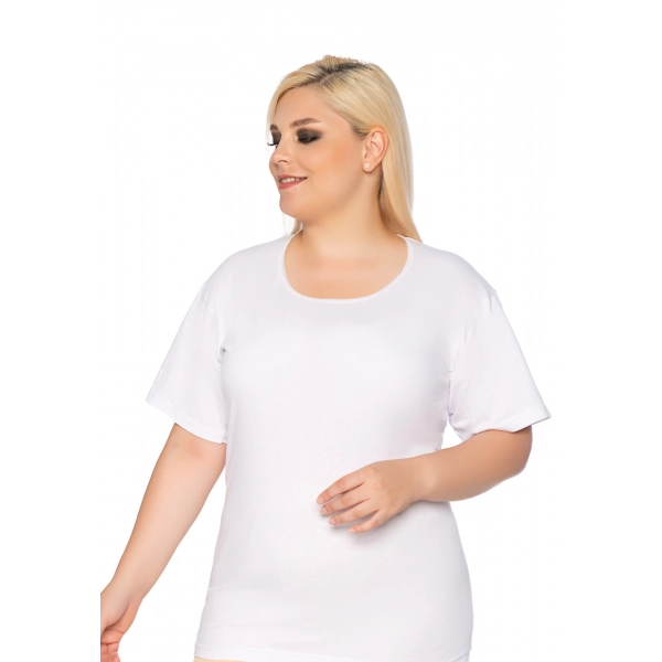 Gümüş Yarım Kollu Ribana (likralı) Kadın Anne Atlet 6 lı Paket