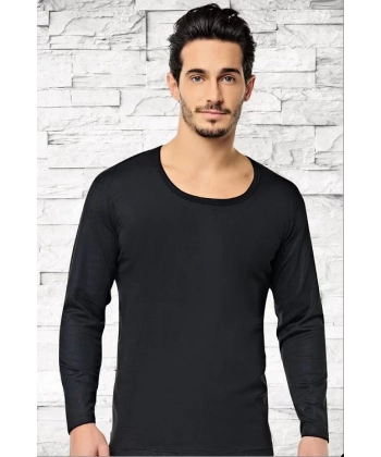 Tutku Erkek Uzun Kollu Siyah Termal Fanila