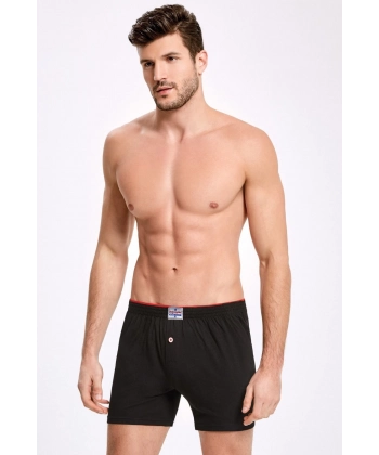 Doğan Yıldız 2231 Havlu Bel Rahat Kesim Boxer Siyah 6 lı Paket