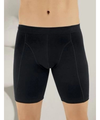 Doğan Yıldız 2831 Likralı Vücudu Saran Uzun Boxer Siyah 6 lı Paket