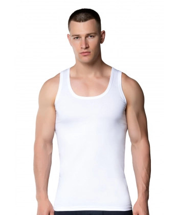 Gümüş 3001 Penye Erkek Askılı Düz Atlet Beyaz