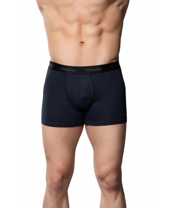 Gümüş 3074 Likralı Düz Vücudu Saran Erkek Boxer Lacivert