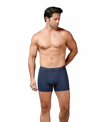 Gümüş 3114 Likralı Çizgili Erkek Boxer Asorti Renk 3 lü Paket