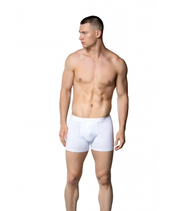 Gümüş 4018 Lİkralı Düz Erkek Boxer Beyaz