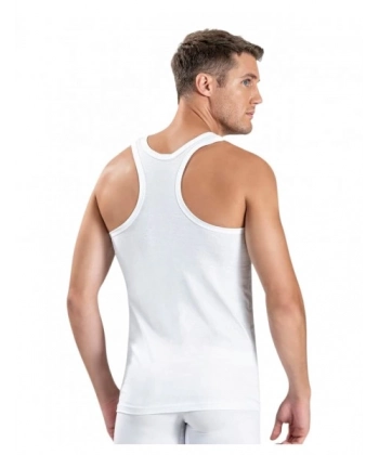 Gümüş 4019 Ribana (likralı) Erkek Arkası Çapraz Atlet Beyaz 6 lı Paket