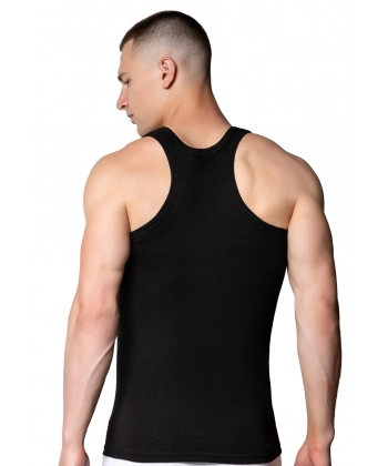 Gümüş 4019 Ribana (likralı) Erkek Arkası Çapraz Atlet Siyah 3 lü Paket