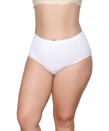 Gümüş Fitilli Ribana Kadın Bato Beyaz 3 lü Paket