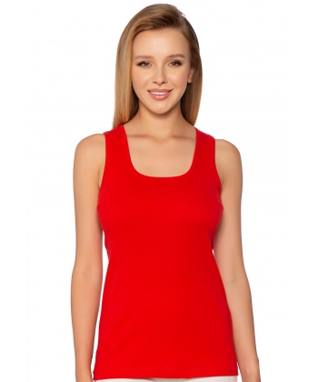 Gümüş Geniş Askılı Düz Ribana (likralı) Kadın Atlet Kırmızı 6 lı Paket