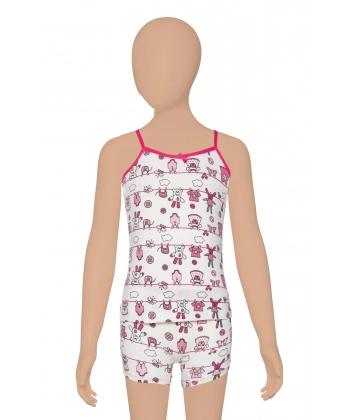 Gümüş İp Askılı Boxerlı Kız Çocuk Takım 6 lı Paket