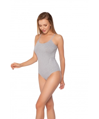 Gümüş İp Askılı Kadın Zıbın Alttan Kopçalı Badi Gri 3 lü Paket