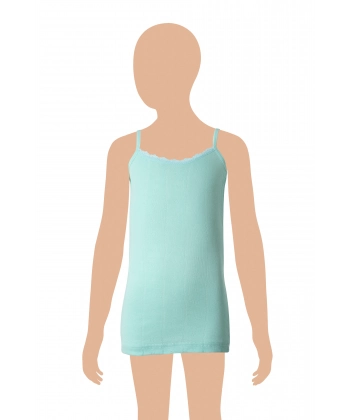 Gümüş Kız İp Askılı Renkli Jakarlı (Kalp Desen) Atlet 3 lü Paket