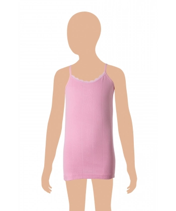 Gümüş Kız İp Askılı Renkli Jakarlı (Kalp Desen) Atlet