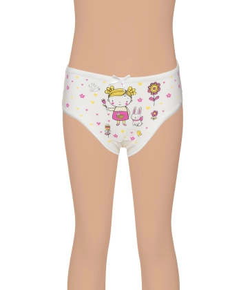 Gümüş Kız Renkli Baskılı Slip Külot 3 lü Paket