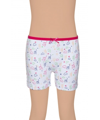 Gümüş Kız Renkli Empirme Desenli Boxer 3 lü Paket