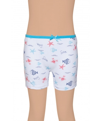 Gümüş Kız Renkli Empirme Desenli Boxer 6 lı Paket