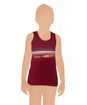 Gümüş Likralı Baskılı Renkli Erkek Çocuk Atlet