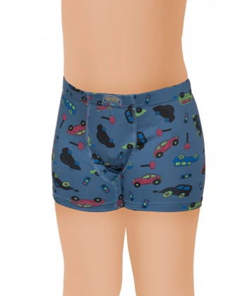 Gümüş Likralı Empirme Desenli Çocuk Boxer