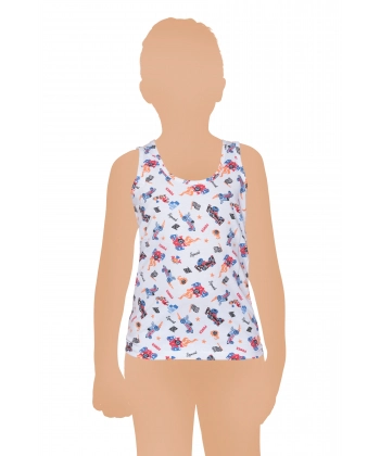 Gümüş Likralı Empirme Desenli Erkek Çocuk Atlet