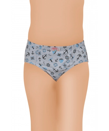 Gümüş Likralı Empirme Desenli Erkek Çocuk Slip Külot 3 lü Paket