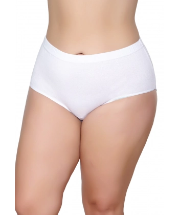 Gümüş Ribana Klasik Kadın Bato Külot Beyaz 6 lı Paket