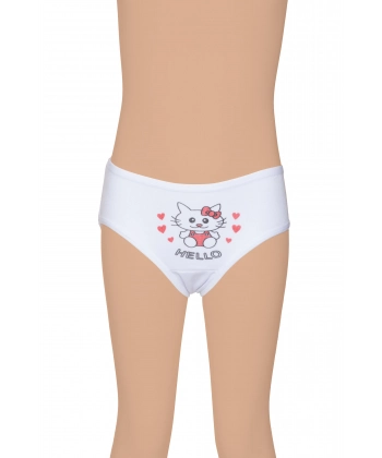 Gümüş Ribana (Likralı) Kız Baskılı Slip Külot