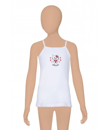 Gümüş Ribana (Likralı) Kız İp Askılı Baskılı Atlet 6 lı Paket