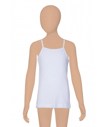 Gümüş Ribana (Likralı) Kız İp Askılı Düz Atlet 6 lı Paket