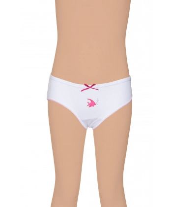 Gümüş Ribana (Likralı) Kız Taşlı Slip Külot 6 lı Paket