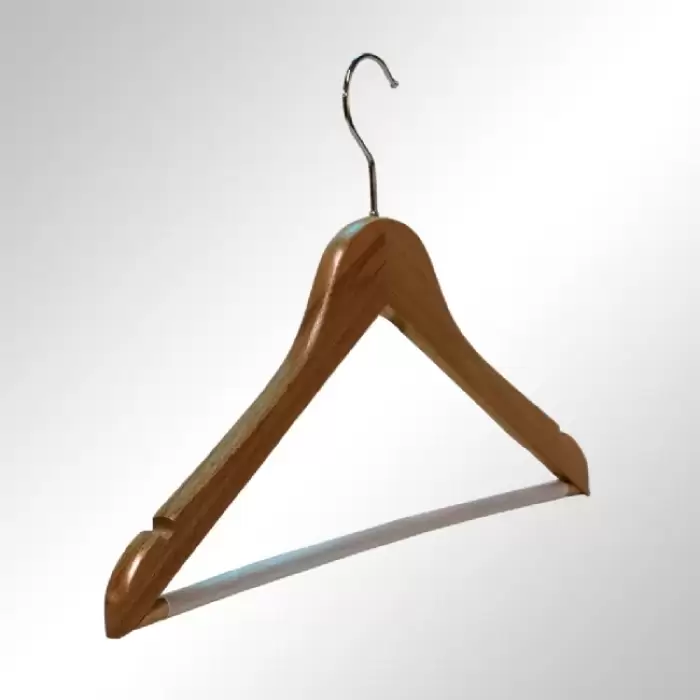 Walnut Wide Shoulder Wooden Suit Hangers, Non-slip Pant Swivel