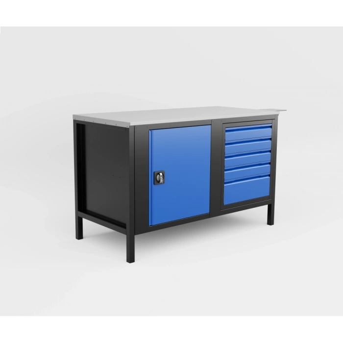 1.5 Metre 5 Çekmeceli Dolaplı Panosuz Takım Tezgahı