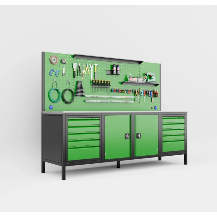 2.5 Metre 10 Çekmece Dolaplı Takım Tezgahı