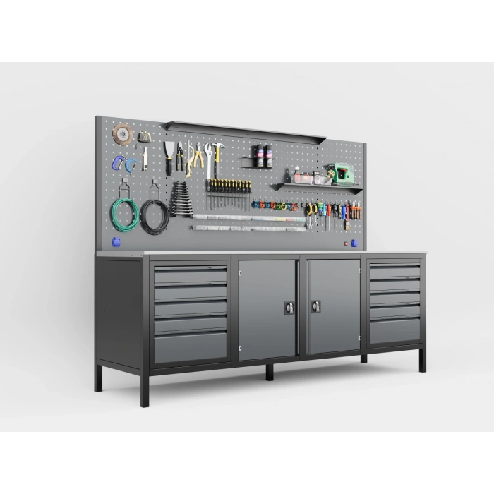 2.5 Metre 10 Çekmece Dolaplı Takım Tezgahı