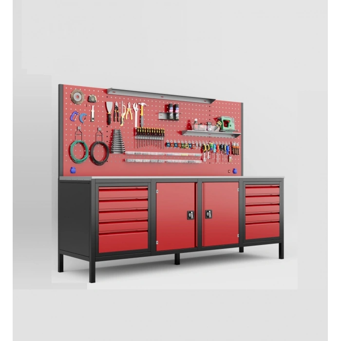 2.5 Metre 10 Çekmece Dolaplı Takım Tezgahı