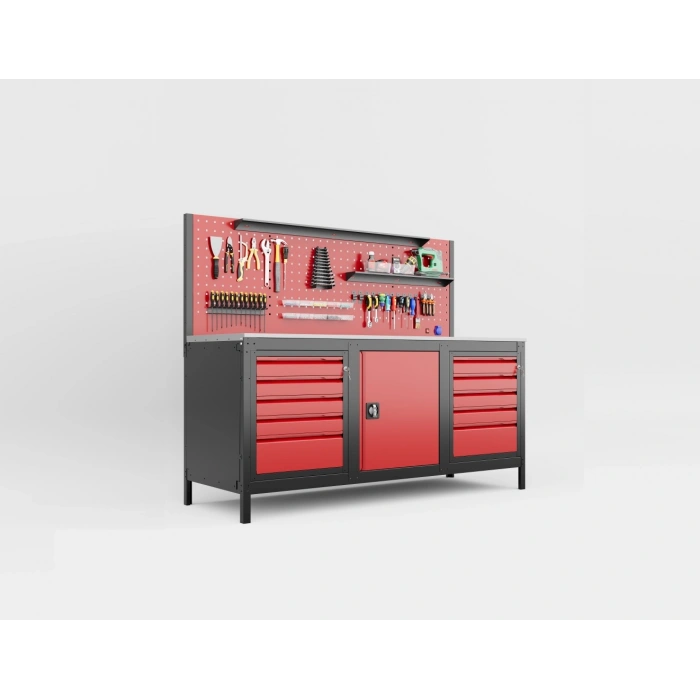 2 Metre 1O Çekmece Demonte Takım Tezgahı (Dolaplı)