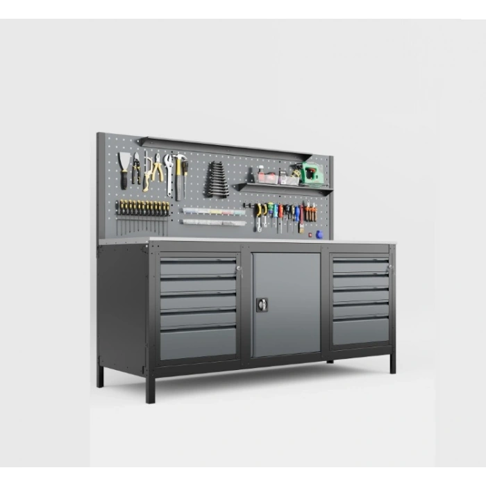 2 Metre 1O Çekmece Demonte Takım Tezgahı (Dolaplı)