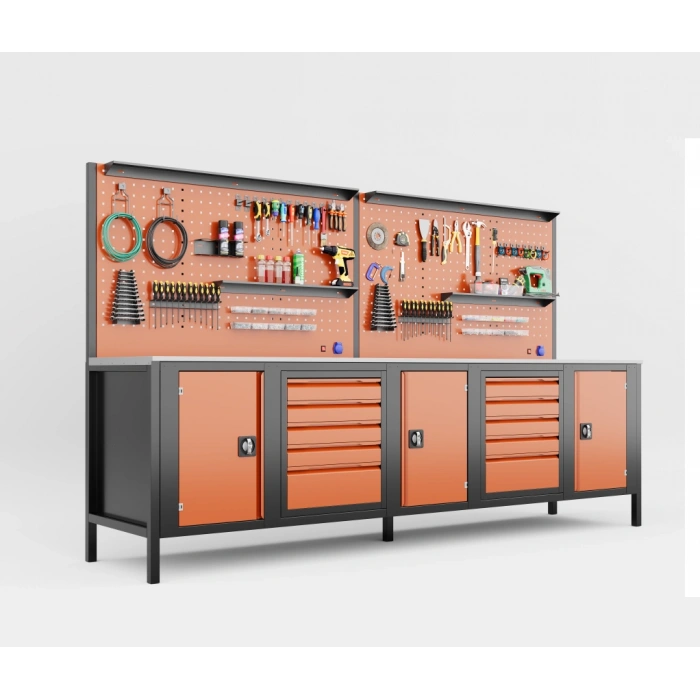 3 Metre 10 Çekmeceli Dolaplı Takım Tezgahı