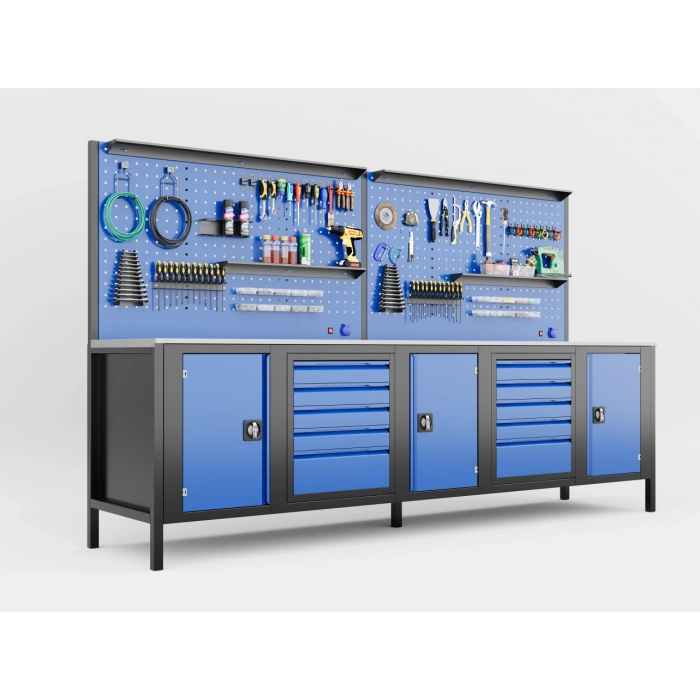 3 Metre 10 Çekmeceli Dolaplı Takım Tezgahı