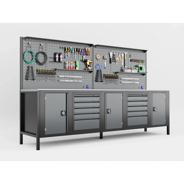 3 Metre 10 Çekmeceli Dolaplı Takım Tezgahı